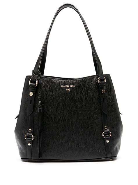 michael kors carrie large logo shoulder bag|Carrie Large Pebbled Leather Shoulder Bag .